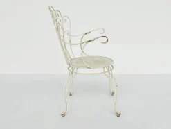 Pamono Italian Garden Armhairs in White Metal, 1950s, Set of 4><noscript><img width=