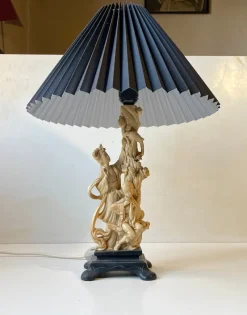 Pamono Italian Geisha Faux Ivory Table Lamp by Amilcare Santini, 1940s> Table Lamps