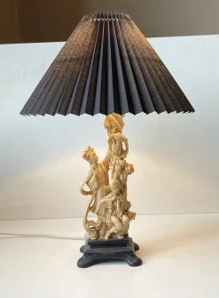 Pamono Italian Geisha Faux Ivory Table Lamp by Amilcare Santini, 1940s><noscript><img width=