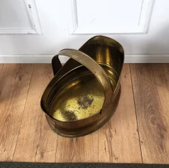 Pamono Italian Gilt Brass Bronze Fireplace Wood Log Holder Rack by Milo Baughman, 1970s><noscript><img width=