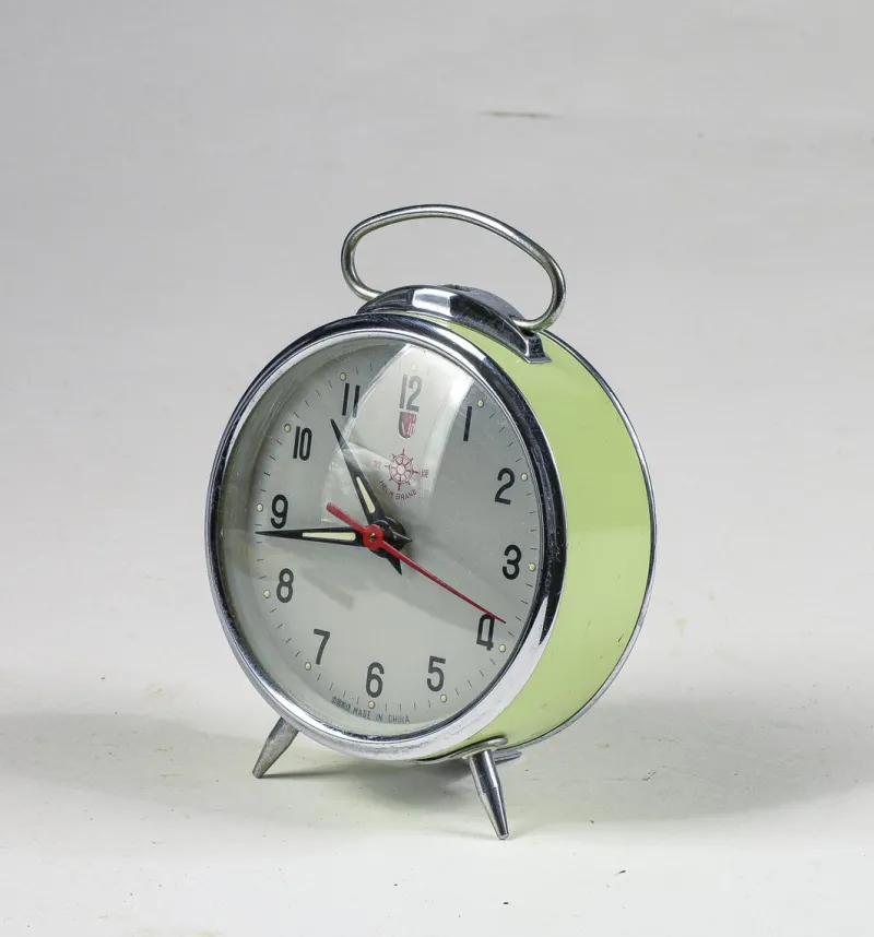 Clearance Pamono Italian Glazed Metal Alarm Clock from Helm, 1960s
