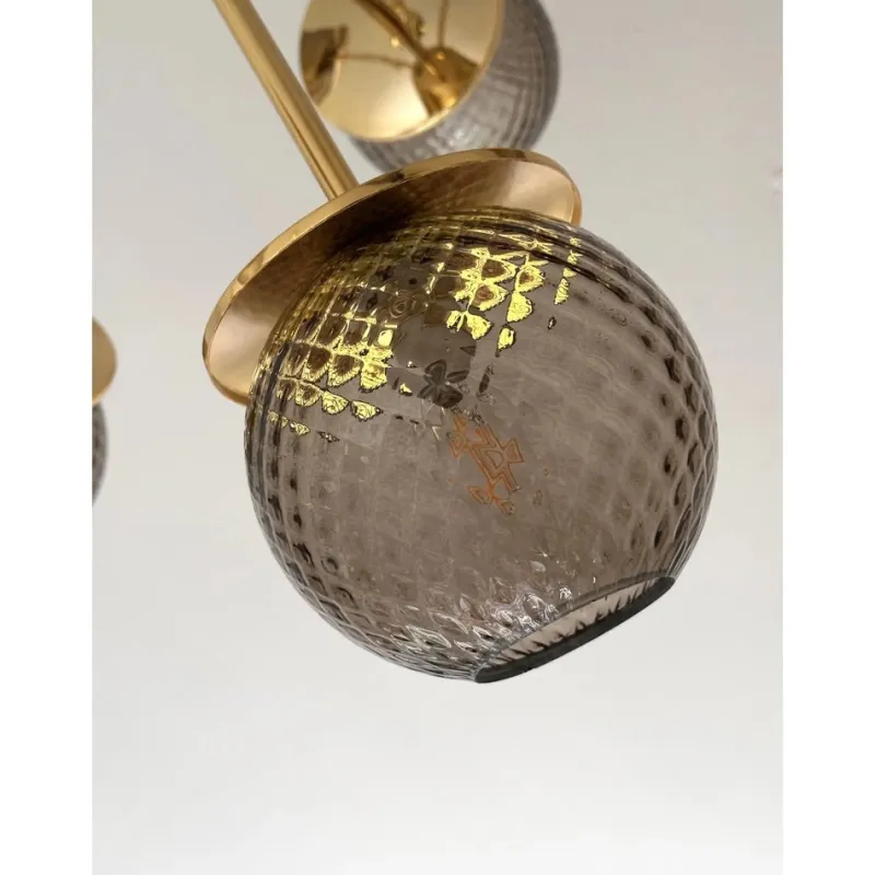 Pamono Italian Gold Chandelier in Murano Glass by Simoeng> Ceiling Lights