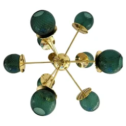 Pamono Italian Gold Chandelier in Murano Glass by Simoeng> Ceiling Lights