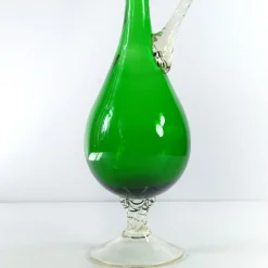 Pamono Italian Green Glass Carafe from Empoli, 1970s