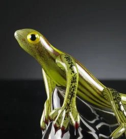 Clearance Pamono Italian Green Lizard on a Stone in Glass from VGnewtrend