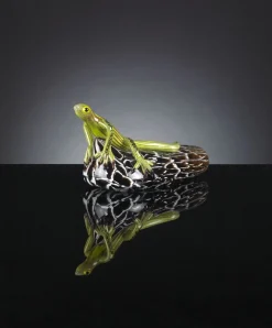 Clearance Pamono Italian Green Lizard on a Stone in Glass from VGnewtrend