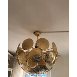 Best Pamono Italian Hammered Brass Sputnik Semi-Sphere Chandelier by Simoeng