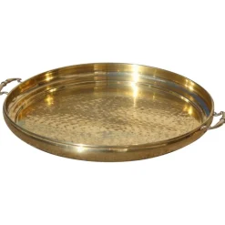 Clearance Pamono Italian Hand-Hammered Brass Tray, 1970s