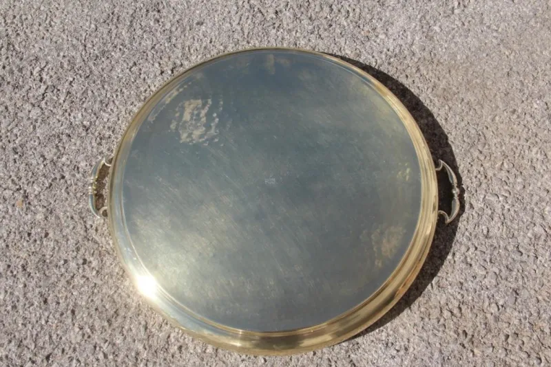 Clearance Pamono Italian Hand-Hammered Brass Tray, 1970s