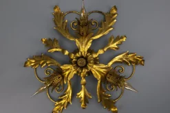 Hot Pamono Italian Hollywood Regency Gilt Metal Foliate Ceiling Light, 1970s