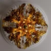 Online Pamono Italian Hollywood Regency Gilt Metal and Glass Flower Ceiling Light, 1970s