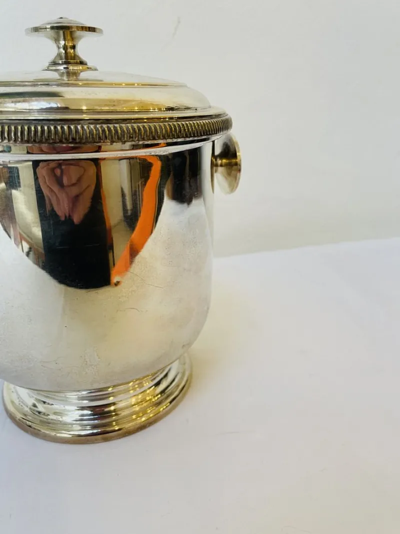Hot Pamono Italian Ice Bucket in Silver from Macabo Milano, 1950s