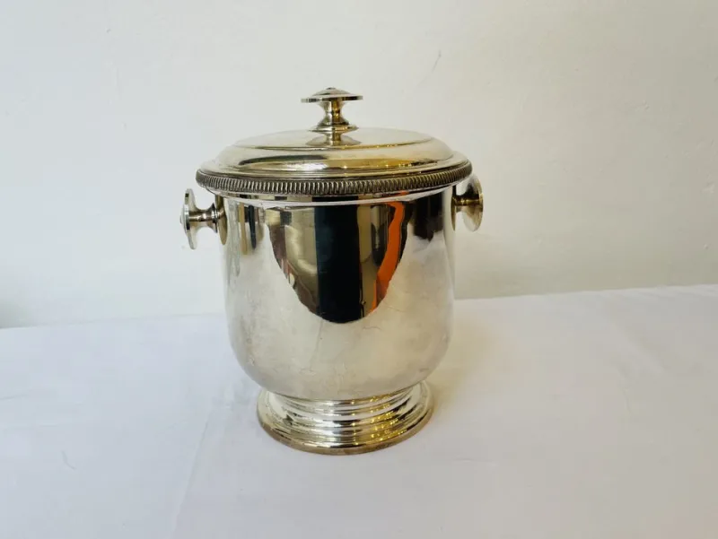 Hot Pamono Italian Ice Bucket in Silver from Macabo Milano, 1950s
