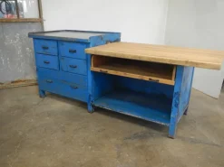 New Pamono Italian Iron and Wood Worktable, 1970s