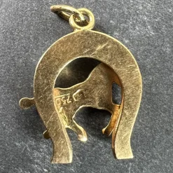 Online Pamono Italian 18k Yellow Gold Lucky Horseshoe Horse Charm Pendant, 1960s