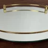 Discount Pamono Italian 24-Karat Gold Plated and Brass Tray with Mirror, 1980s