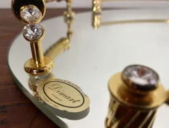 Discount Pamono Italian 24-Karat Gold Plated and Brass Tray with Mirror, 1980s