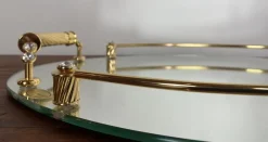 Discount Pamono Italian 24-Karat Gold Plated and Brass Tray with Mirror, 1980s