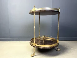 Pamono Italian Lacquered Goatskin and Parchment Serving Bar Cart from Aldo Tura, 1960s><noscript><img width=