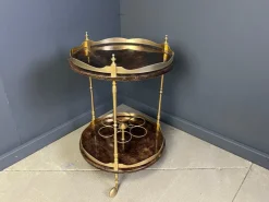 Pamono Italian Lacquered Goatskin and Parchment Serving Bar Cart from Aldo Tura, 1960s><noscript><img width=