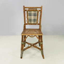 Sale Pamono Italian Liberty Outdoor Chair in Rattan from Palazzo Falconi, 1890s