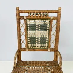 Sale Pamono Italian Liberty Outdoor Chair in Rattan from Palazzo Falconi, 1890s