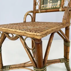 Sale Pamono Italian Liberty Outdoor Chair in Rattan from Palazzo Falconi, 1890s