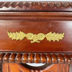 Pamono Italian Liberty Style Square Wooden High Column with Brass Details, 1940s><noscript><img width=