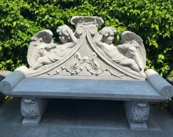 New Pamono Italian Lime Stone Bench, 1990s