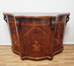 Pamono Italian Louis XV Style Sideboard in Walnut with Inlays, 1970s> Sideboards & Buffets