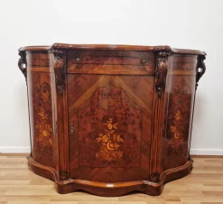 Pamono Italian Louis XV Style Sideboard in Walnut with Inlays, 1970s><noscript><img width=