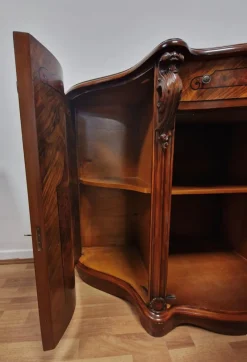 Pamono Italian Louis XV Style Sideboard in Walnut with Inlays, 1970s><noscript><img width=