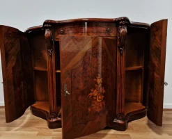 Pamono Italian Louis XV Style Sideboard in Walnut with Inlays, 1970s><noscript><img width=