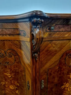 Pamono Italian Louis XV Style Sideboard in Walnut with Inlays, 1970s><noscript><img width=