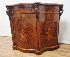 Pamono Italian Louis XV Style Sideboard in Walnut with Inlays, 1970s><noscript><img width=