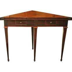Pamono Italian Louis XVI Period Tulipwood and Kingwood Two Drawers Folding Table> Game Tables
