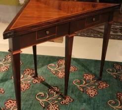 Pamono Italian Louis XVI Period Tulipwood and Kingwood Two Drawers Folding Table> Game Tables