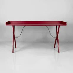 Online Pamono Italian Modern Burgundy Wood and Metal Console, 1980s