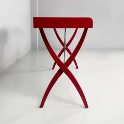 Online Pamono Italian Modern Burgundy Wood and Metal Console, 1980s