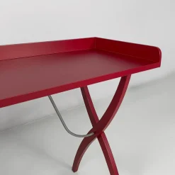 Online Pamono Italian Modern Burgundy Wood and Metal Console, 1980s
