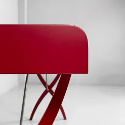 Online Pamono Italian Modern Burgundy Wood and Metal Console, 1980s