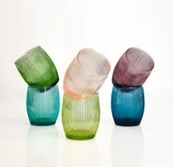 Pamono Italian Modern Drinking Glasses by La Vetreria for Ivv Florence, Set of 6><noscript><img width=