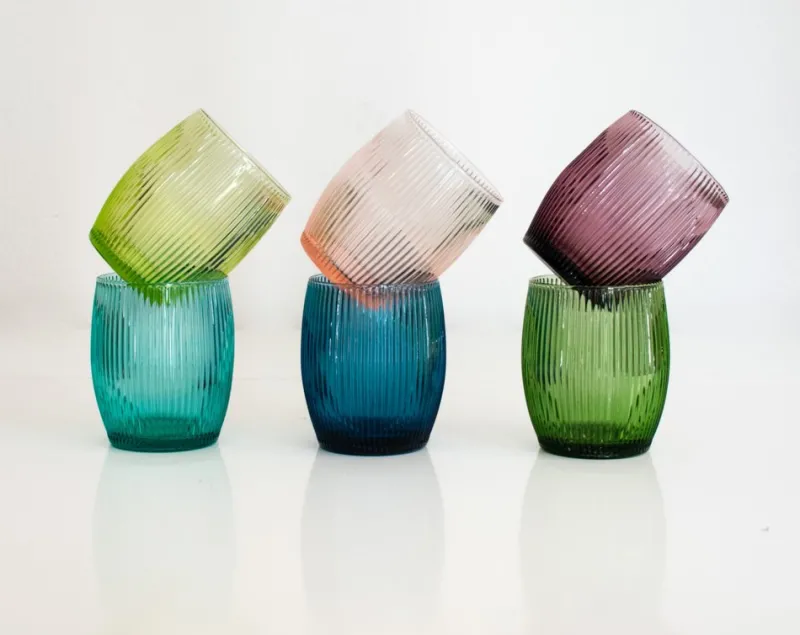 Pamono Italian Modern Drinking Glasses by La Vetreria for Ivv Florence, Set of 6> Tabletop|Glassware