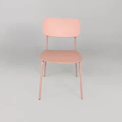 Pamono Italian Modern Light Pink Metal and Plastic Chairs from Tomasucci, 2000s, Set of 4><noscript><img width=