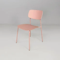 Pamono Italian Modern Light Pink Metal and Plastic Chairs from Tomasucci, 2000s, Set of 4><noscript><img width=