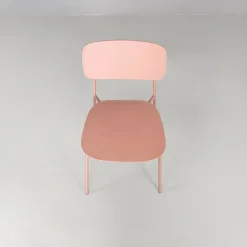 Pamono Italian Modern Light Pink Metal and Plastic Chairs from Tomasucci, 2000s, Set of 4><noscript><img width=