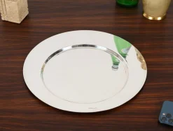 Pamono Italian Modern Silver Plated Serving Plate by Gio Ponti, 1980s> Serving Dishes