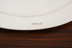 Pamono Italian Modern Silver Plated Serving Plate by Gio Ponti, 1980s><noscript><img width=