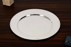 Pamono Italian Modern Silver Plated Serving Plate by Gio Ponti, 1980s><noscript><img width=