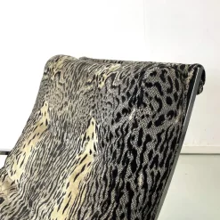 Pamono Italian Modern Tiger Print Rocking Armchair Ellipse Renato Zevi for Selig, 1970s